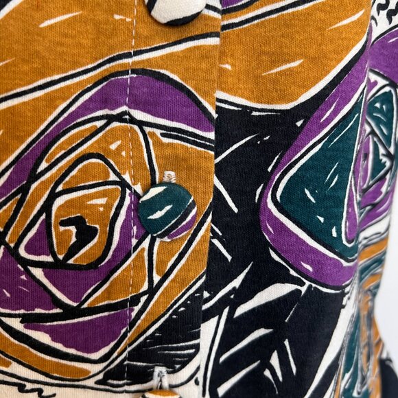 90's NWT Jerico Women's Crop Blouse - Size Medium - Abstract Print - Picture 9 of 10